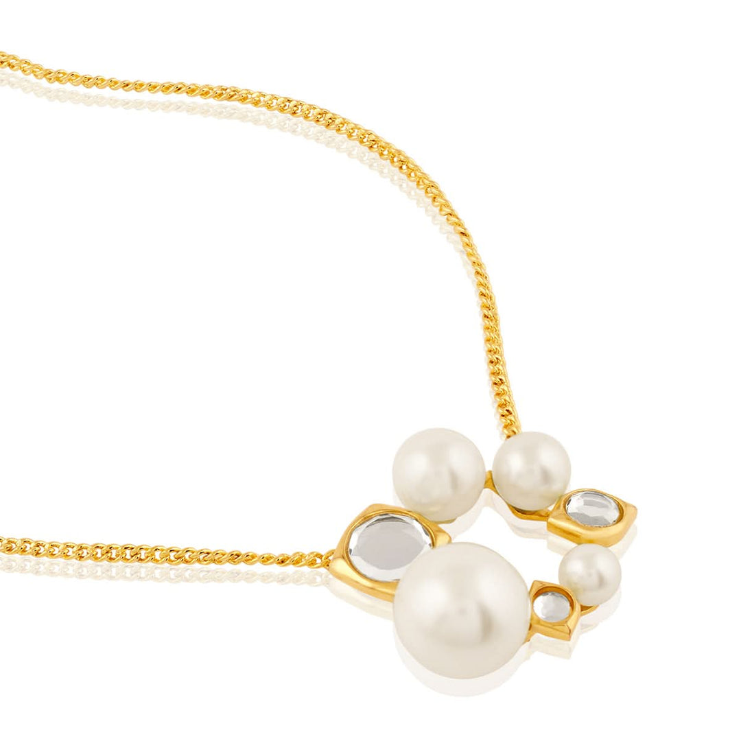 Pearl Mirror Pendant Necklace 