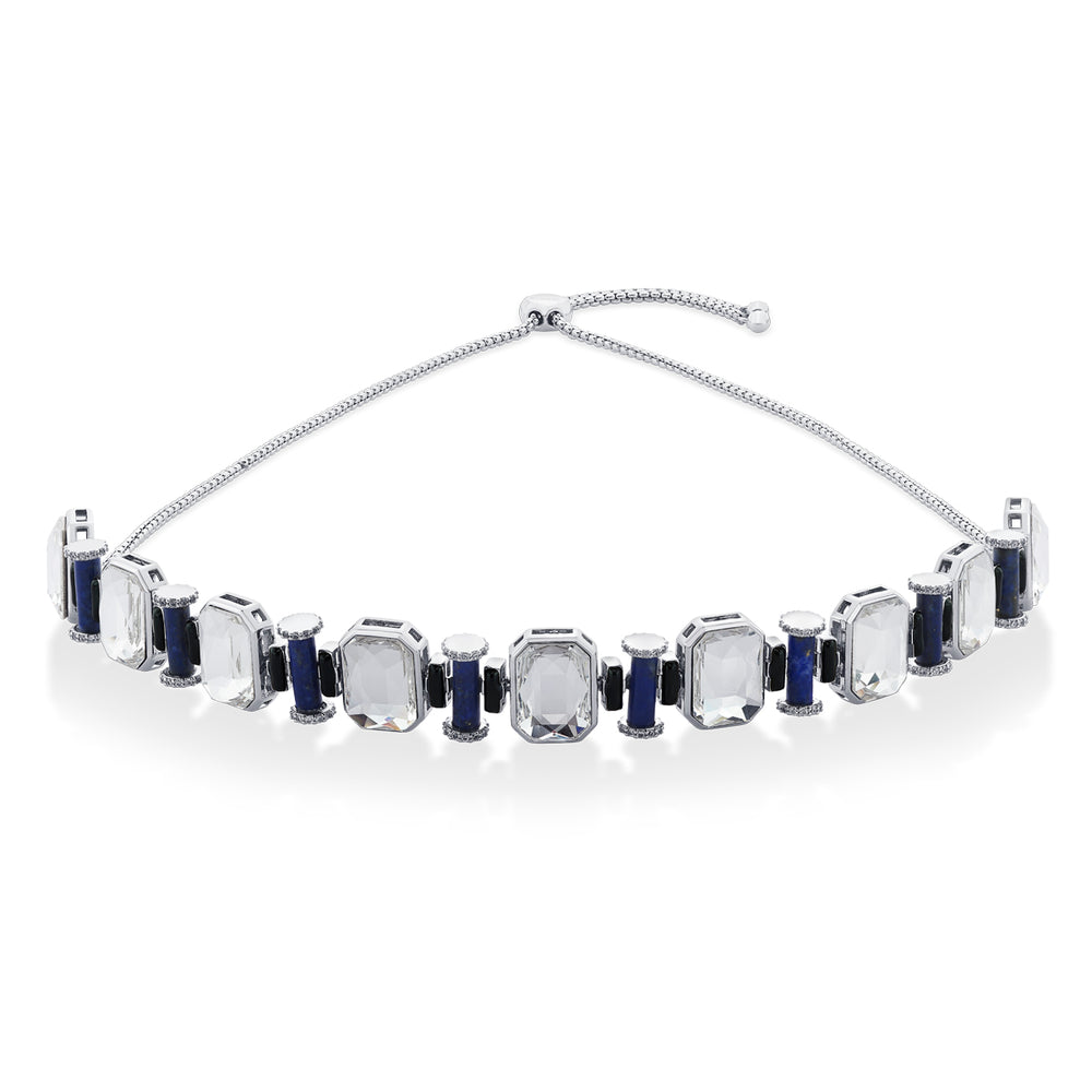 Digital Blue Crystal Choker