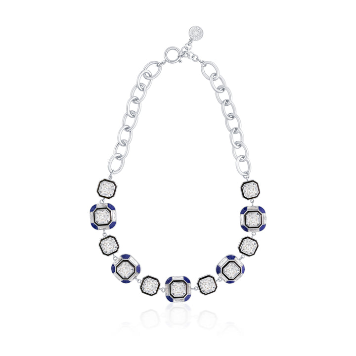 Digital Blue Crystal Necklace