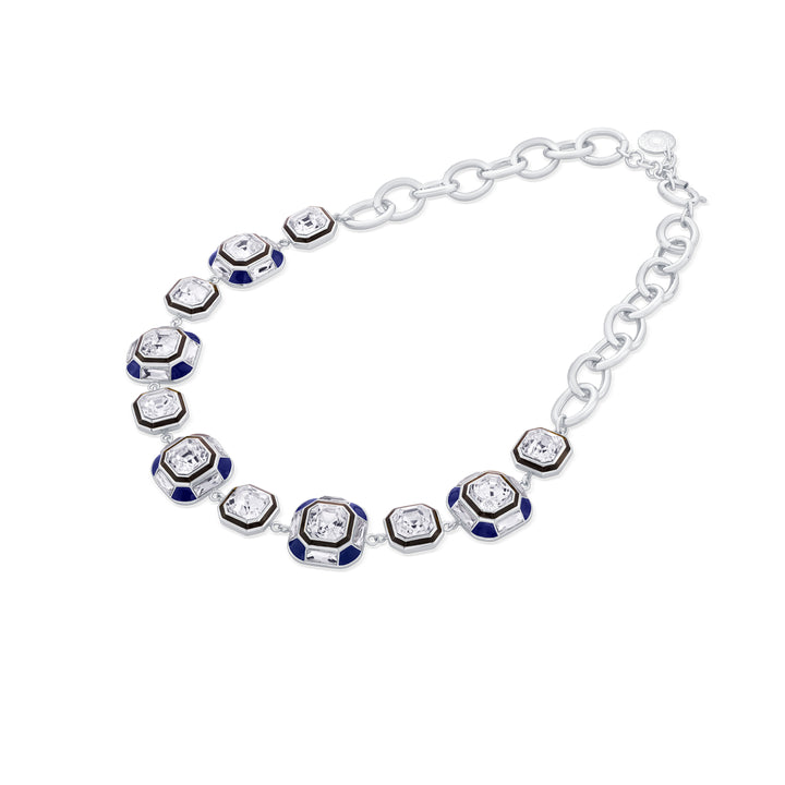 Digital Blue Crystal Necklace
