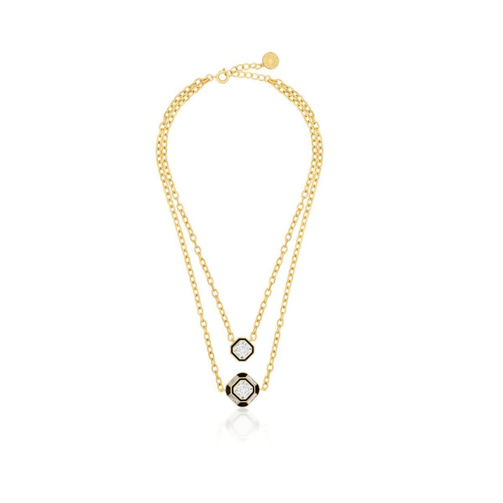 Optic Layered Crystal Necklace