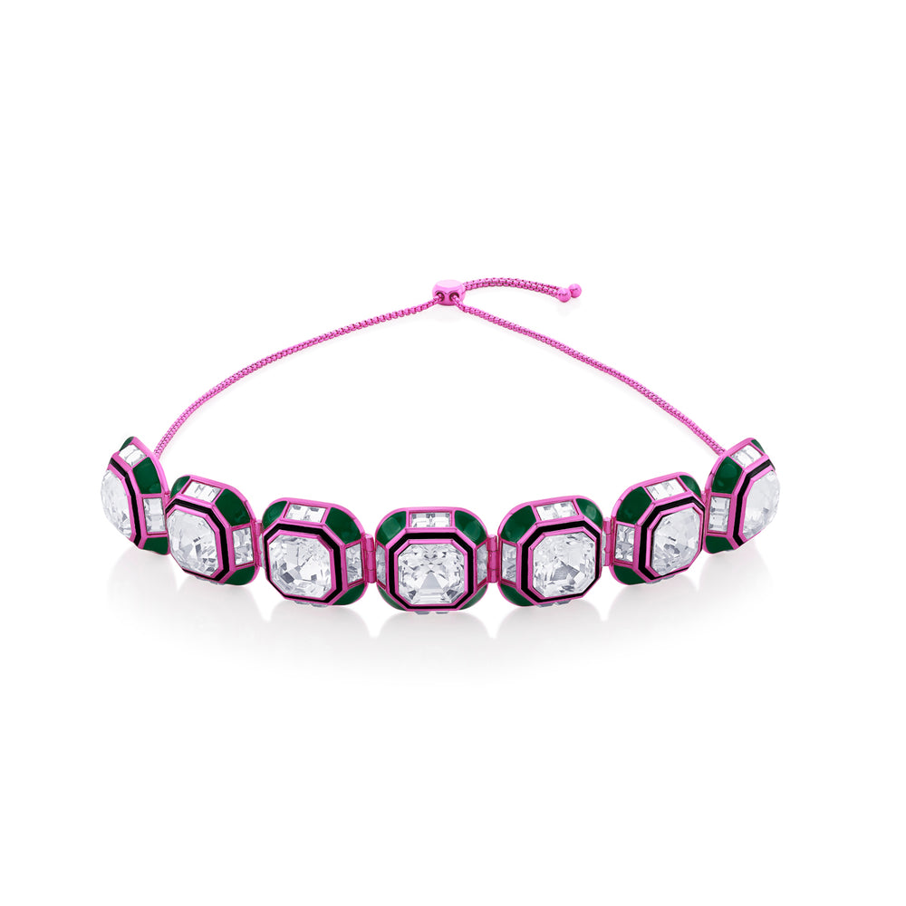 Hyper Pink Crystal Choker