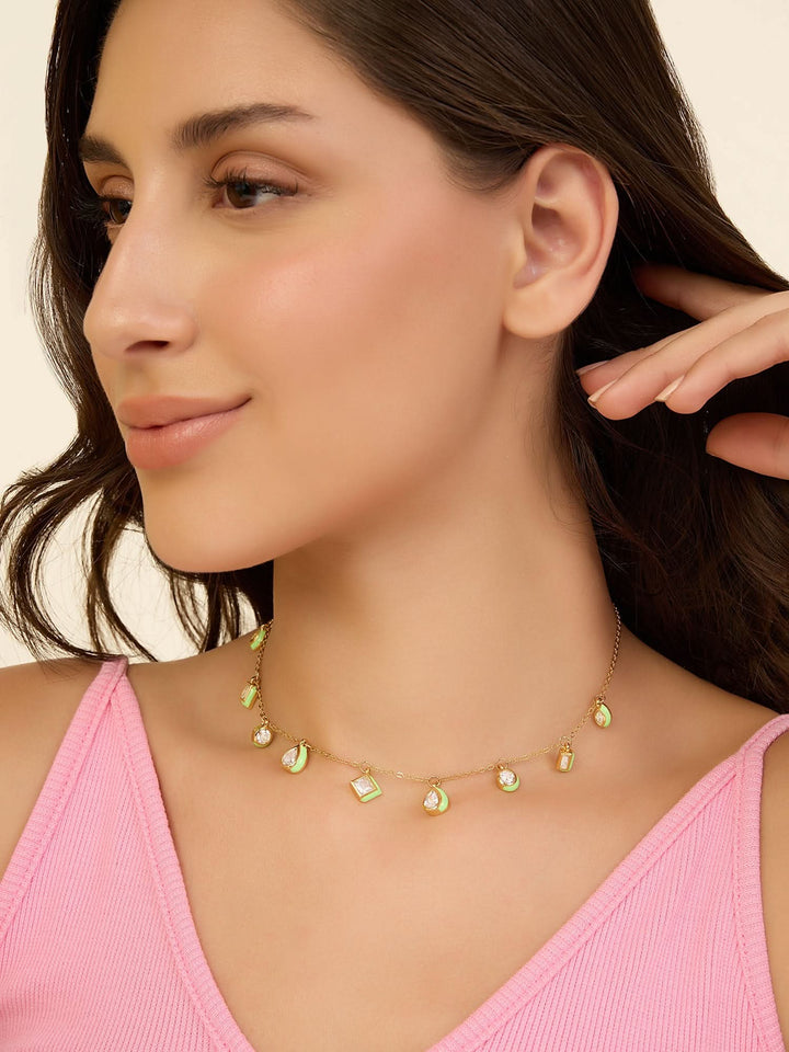 Green Fixed Charm Necklace