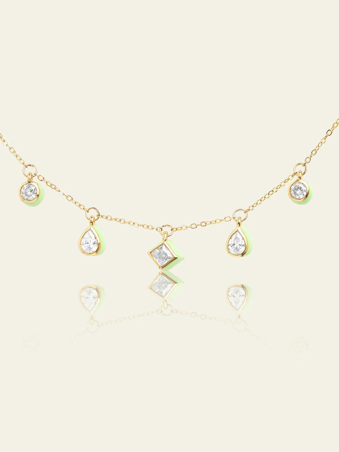 Green Fixed Charm Necklace