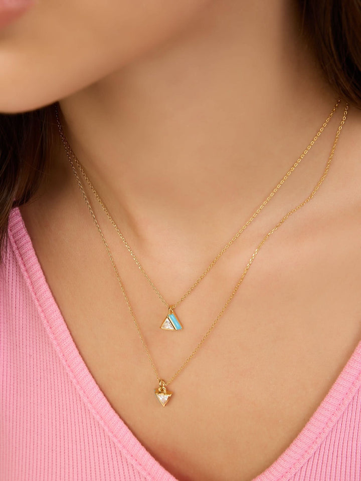 Blue Triangles Necklace