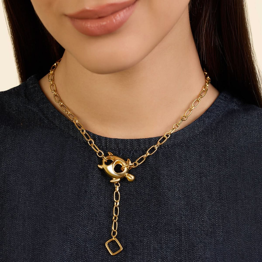 Gold Turtle Chain Lariat