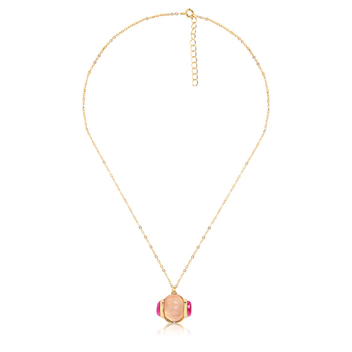 Pink Tourmaline Pendant Necklace