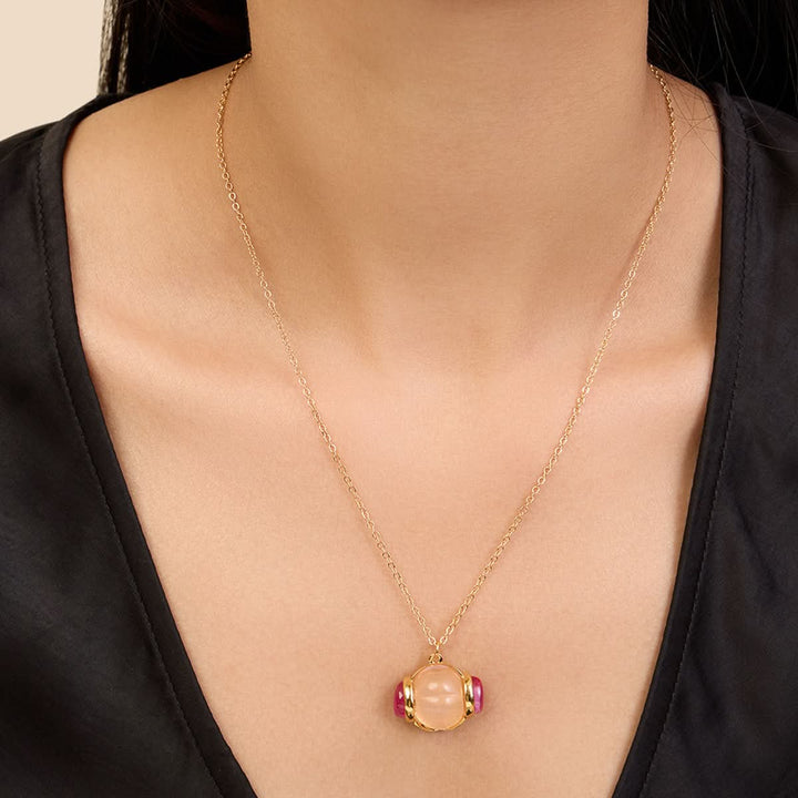 Pink Tourmaline Pendant Necklace