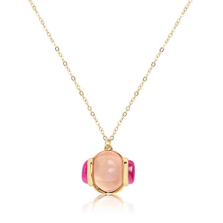 Pink Tourmaline Pendant Necklace