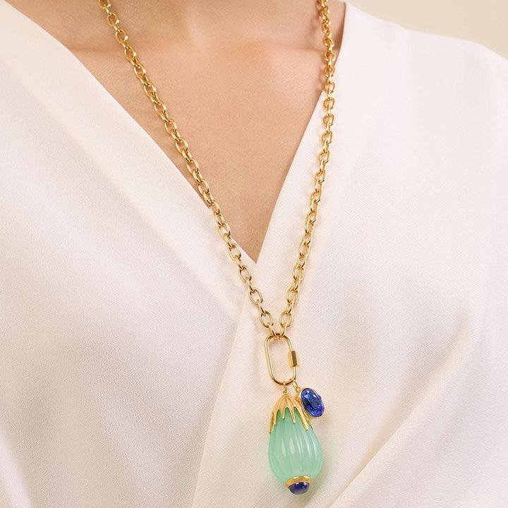 Malaika Arora Blue Corundum Chain Necklace
