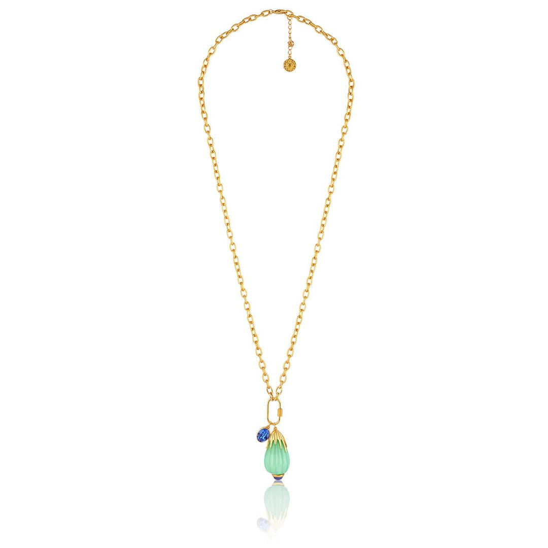 Blue Corundum Chain Necklace