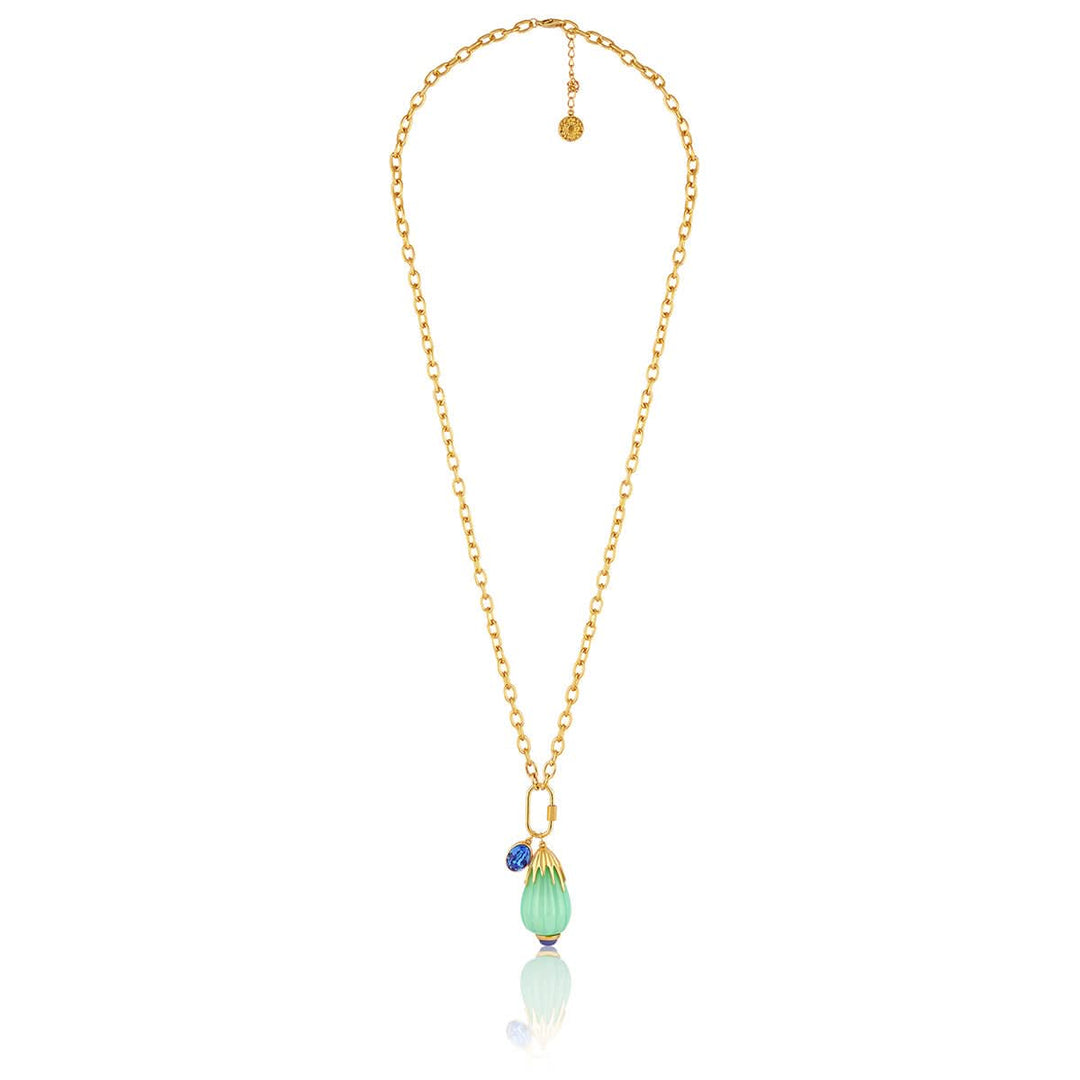 Blue Corundum Chain Necklace