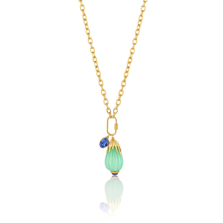 Blue Corundum Chain Necklace