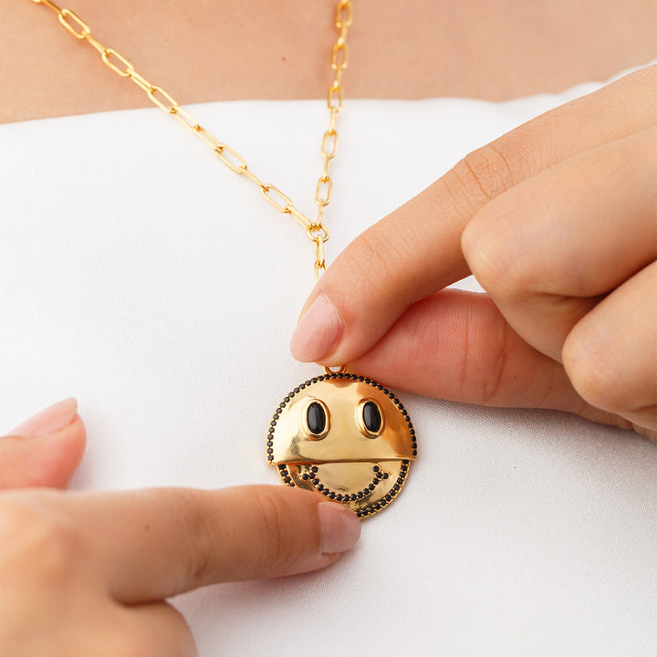 Reversible Smiley Necklace