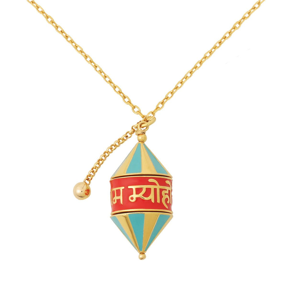 Rotating Prayer Wheel Necklace