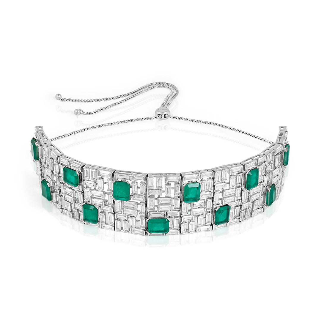 Doublet Dark Emerald Wide Choker