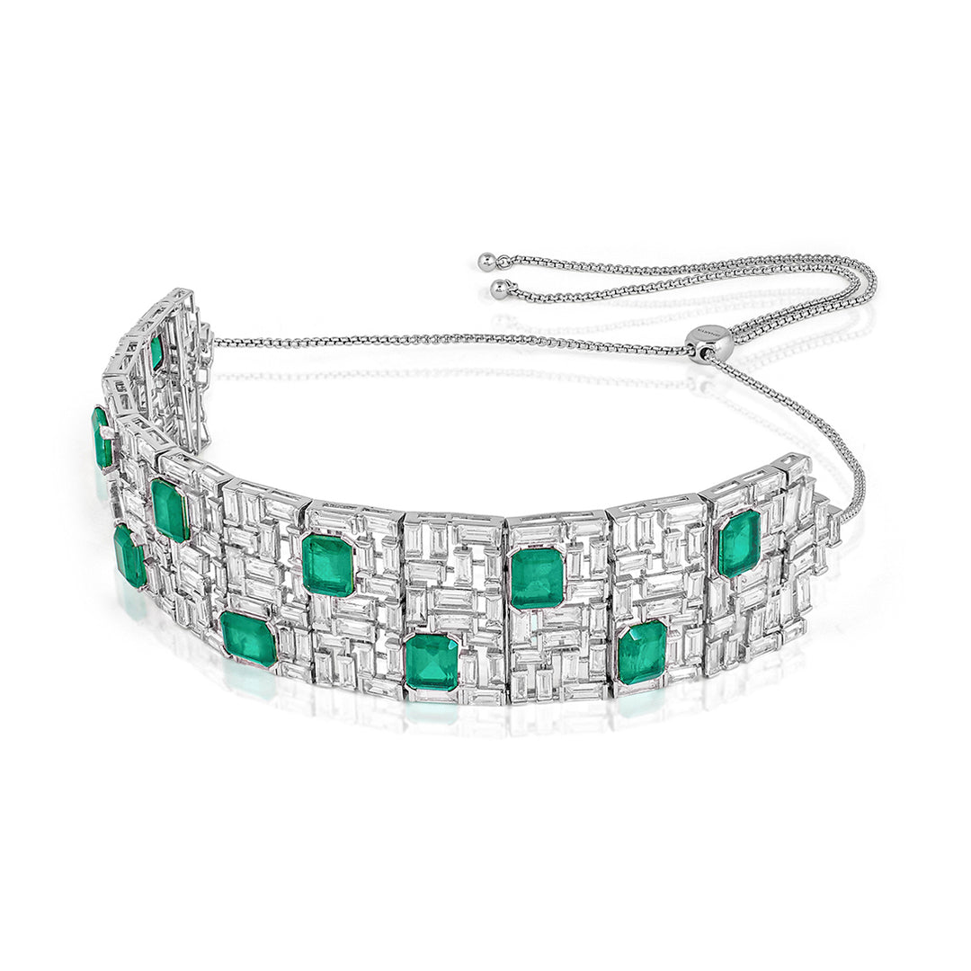 Doublet Dark Emerald Wide Choker