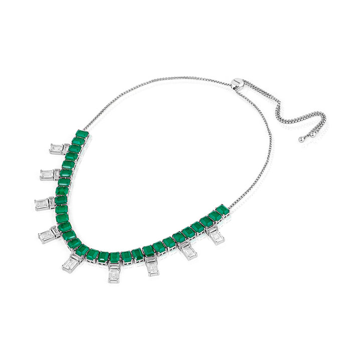 Doublet Dark Emerald Stationed Choker