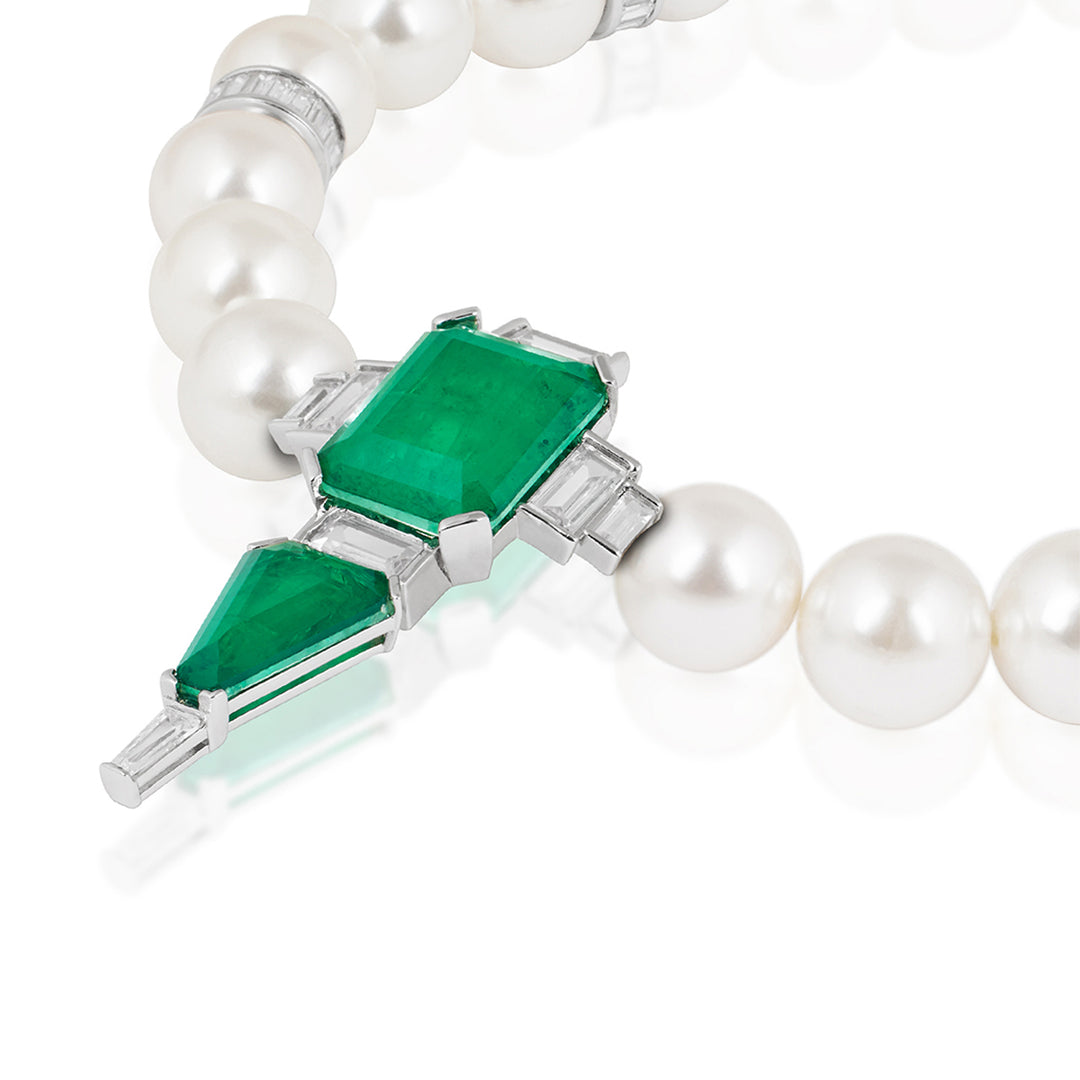 Riviere Emerald Pearl Necklace