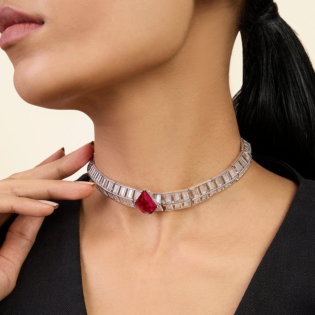 Ruby Corumdum Slim Choker