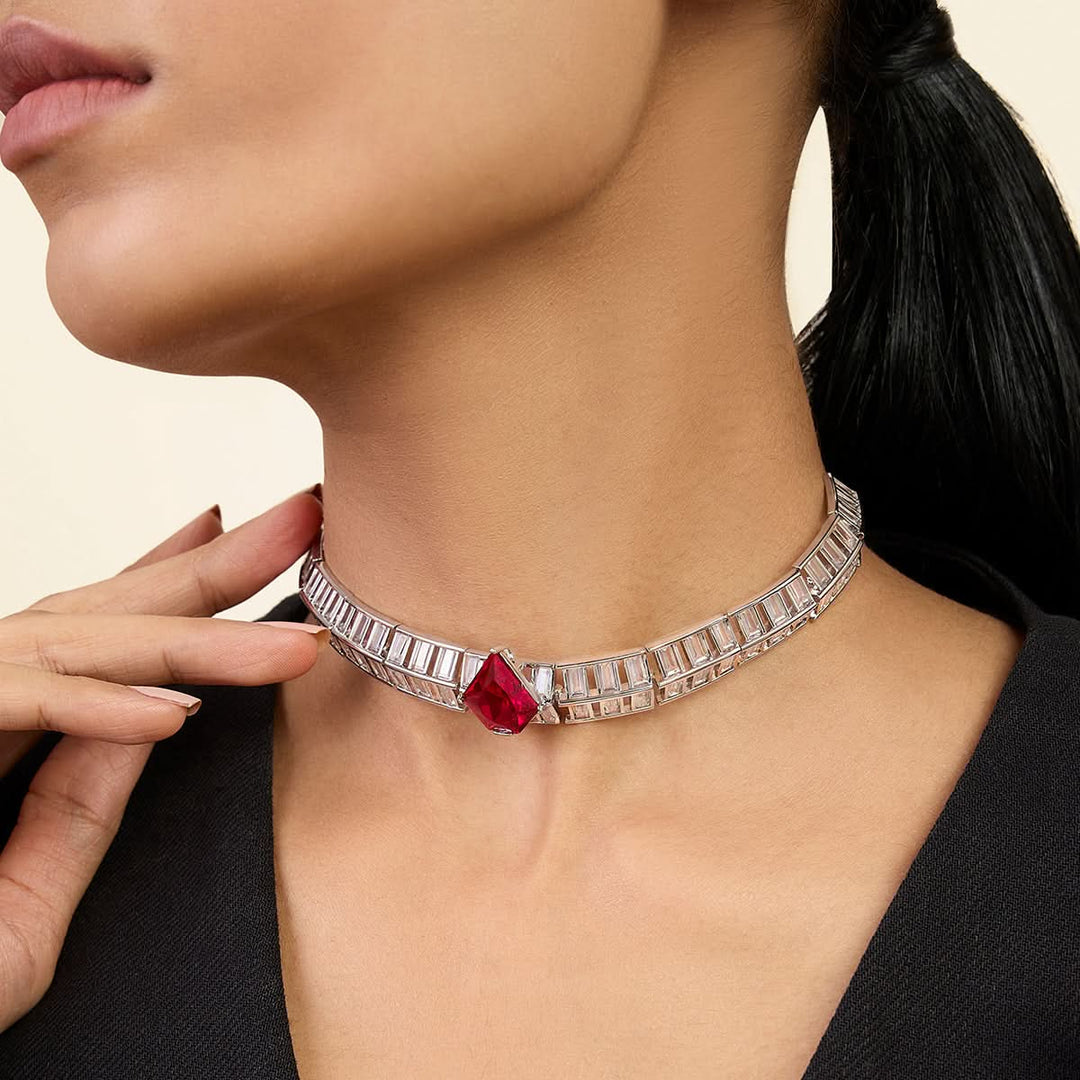 Ruby Corumdum Slim Choker