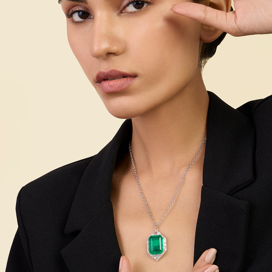 Doublet Dark Emerald Pendant