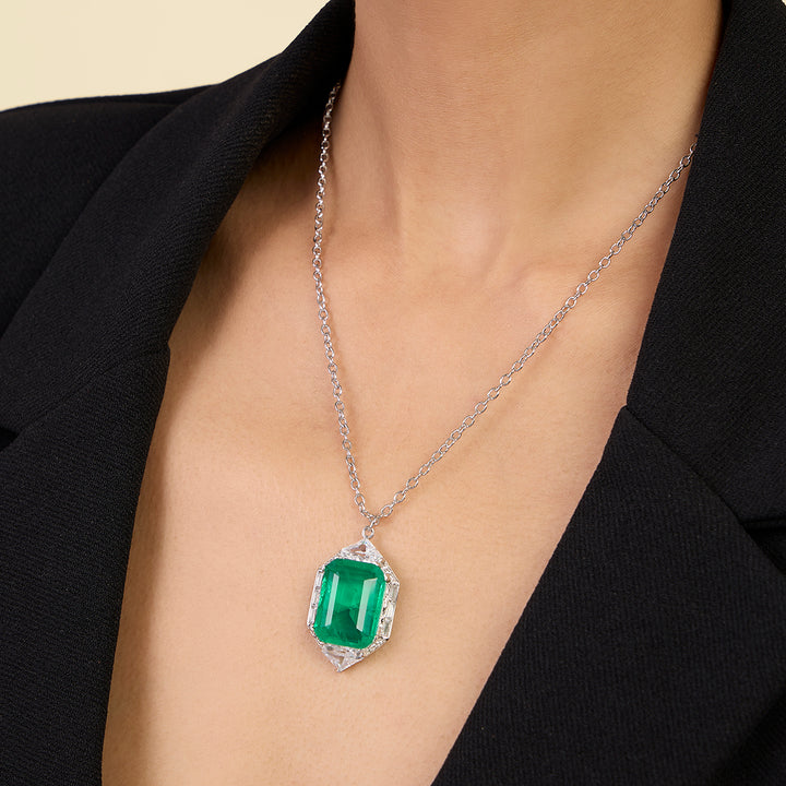 Doublet Dark Emerald Pendant