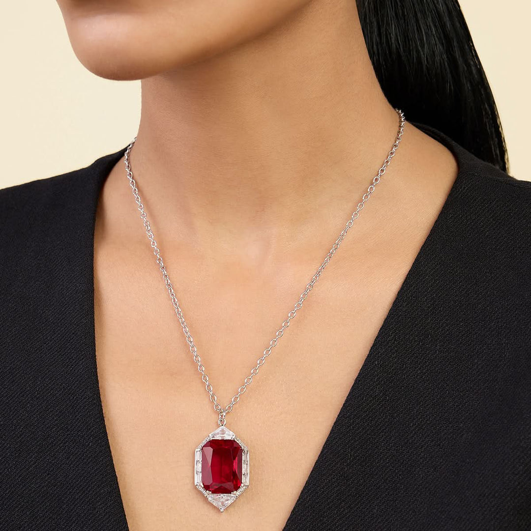 Ruby Corumdum Statement Pendant - Main Image