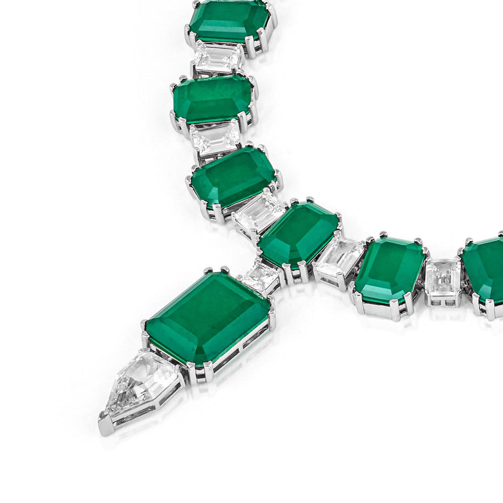 Doublet Dark Emerald Drop Choker