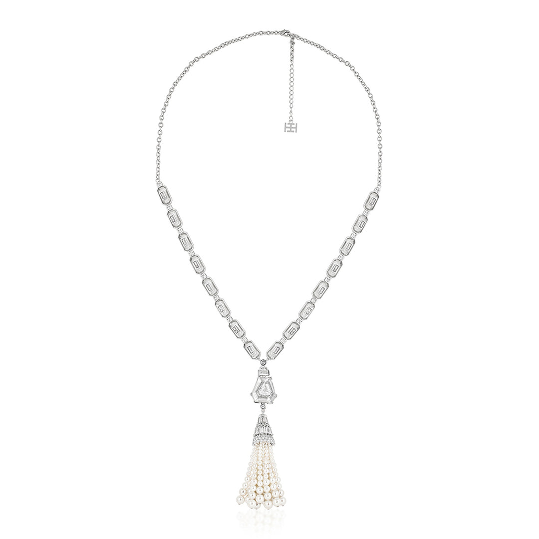 Long Pearl Tassel Necklace