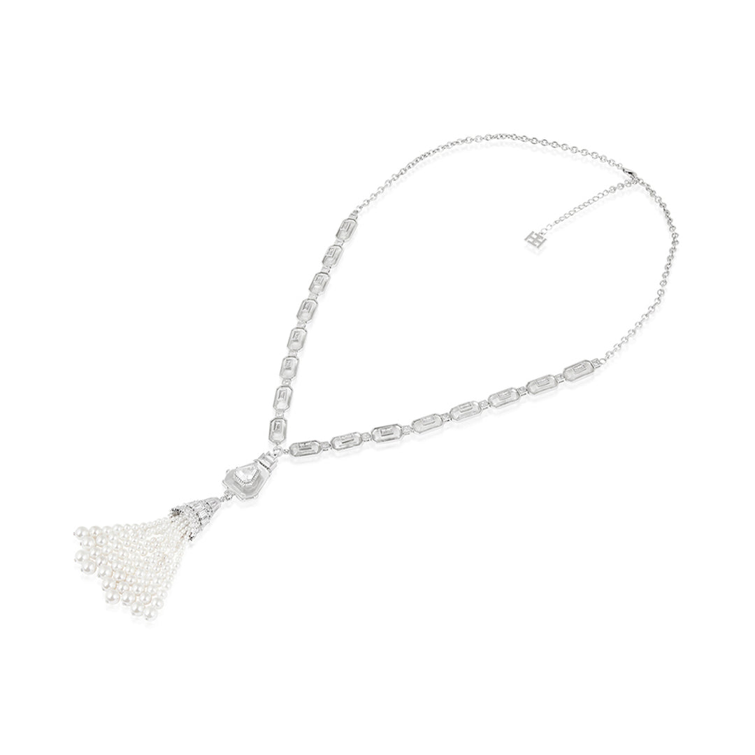 Long Pearl Tassel Necklace