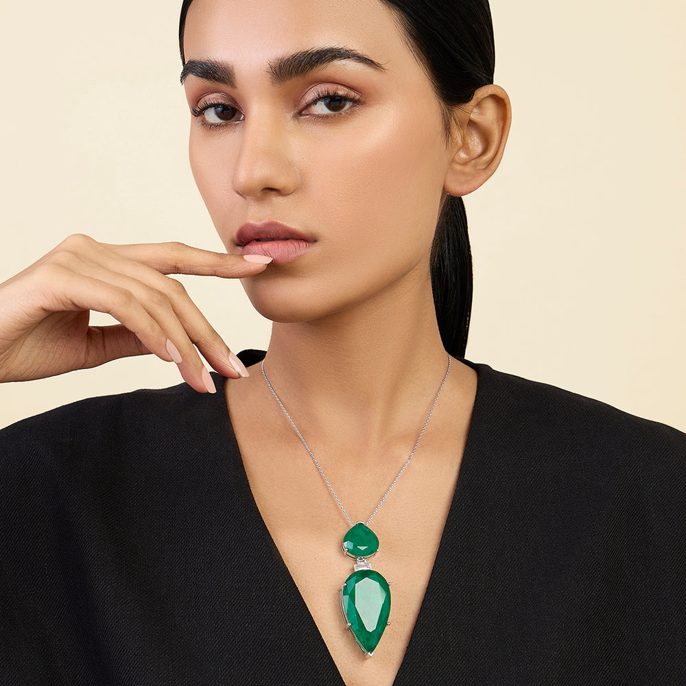 Pear Cut Emerald Pendant