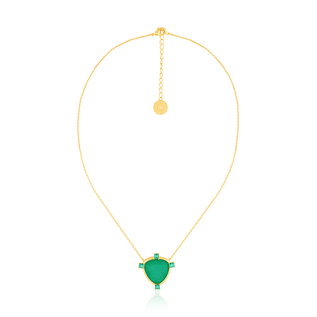 Emerald Mirros Layered Necklace