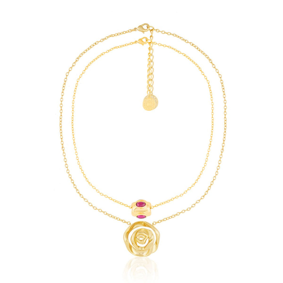 Double Rosé Layered Necklace