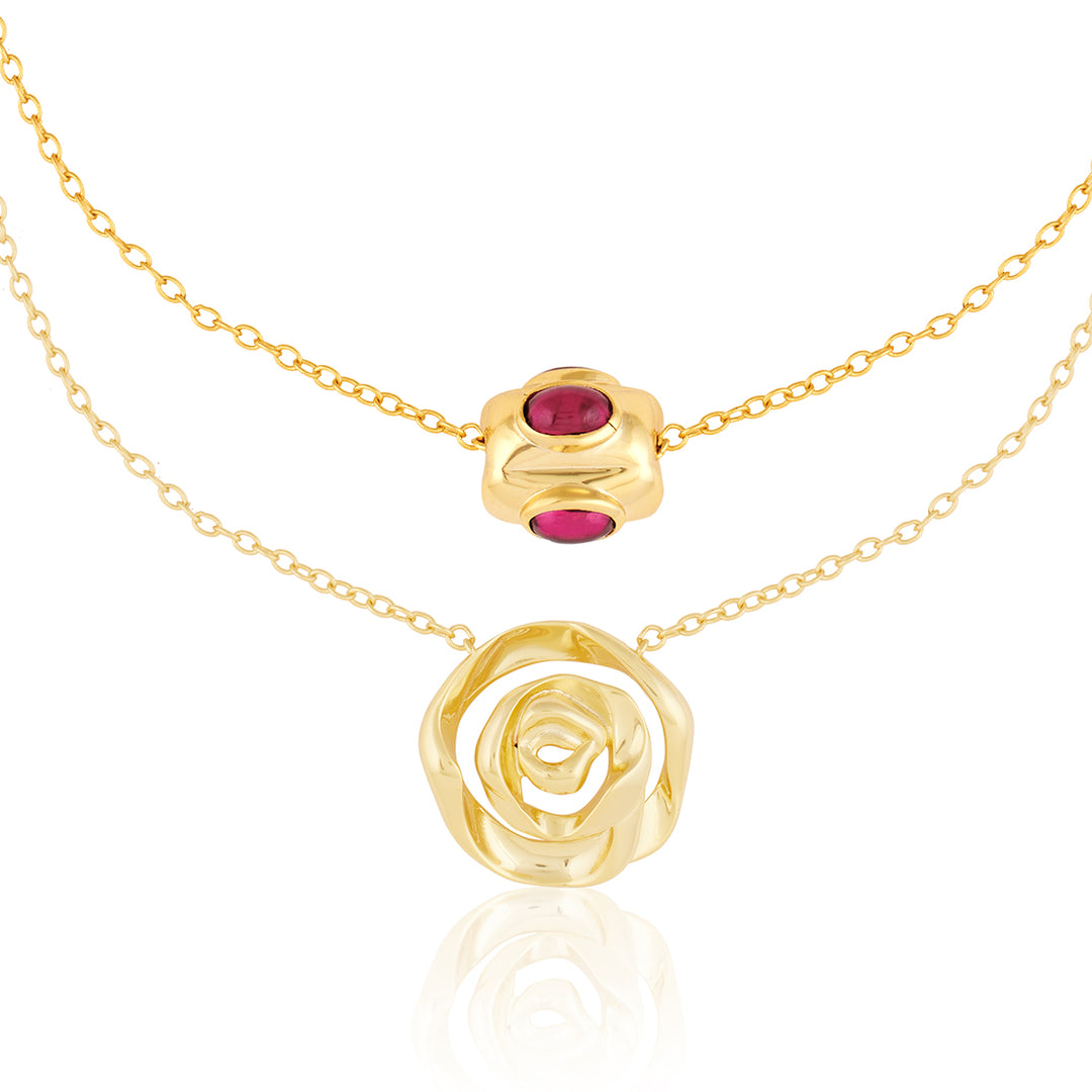 Double Rosé Layered Necklace