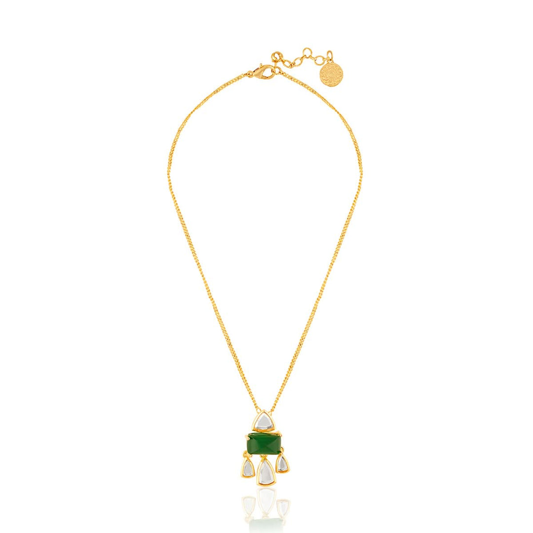 Essential Green Mirror Pendant Necklace