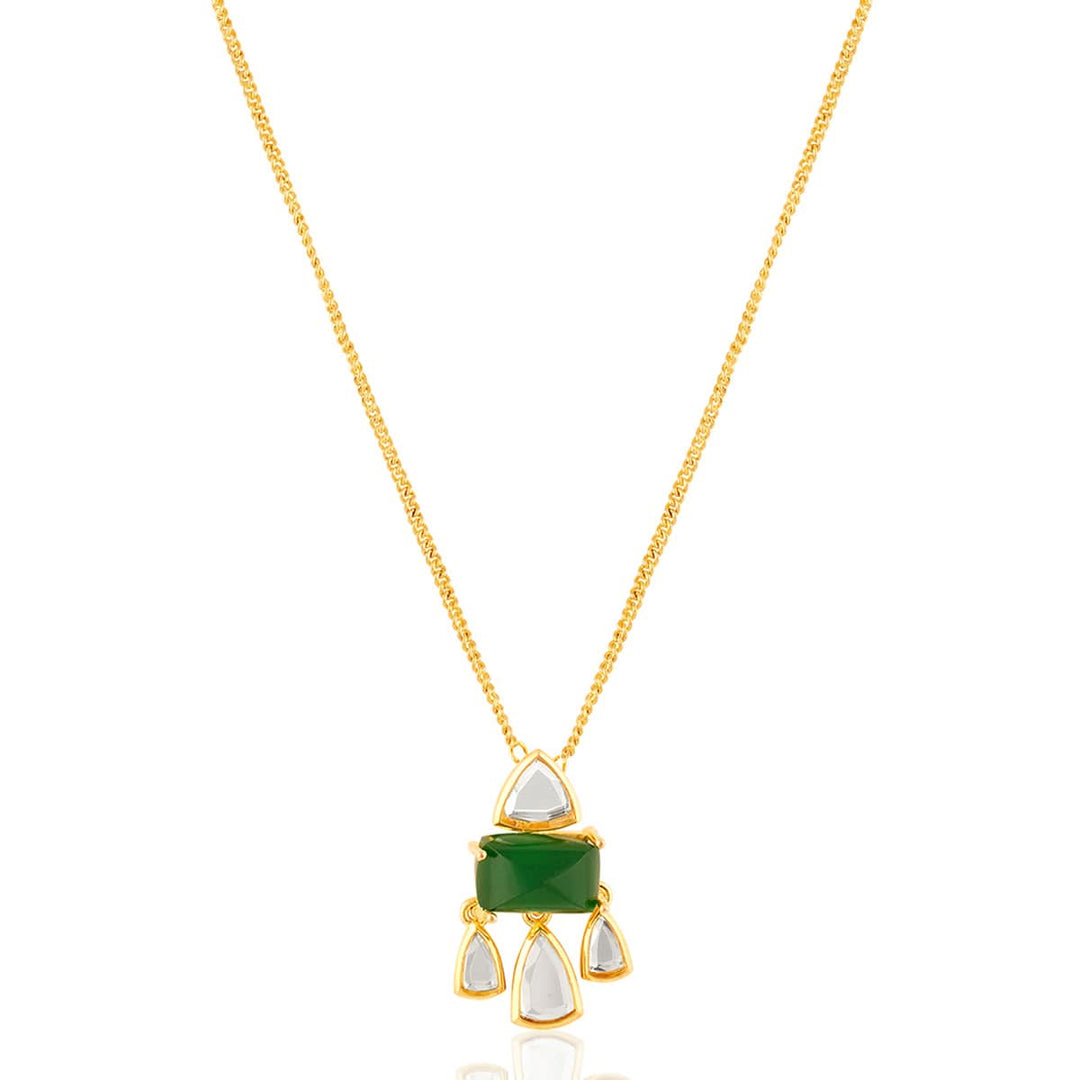 Essential Green Mirror Pendant Necklace