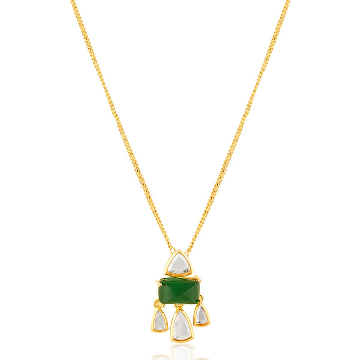 Essential Green Mirror Pendant Necklace