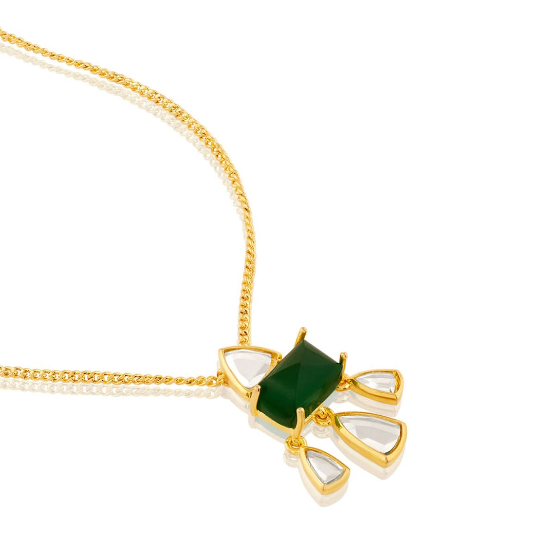Essential Green Mirror Pendant Necklace