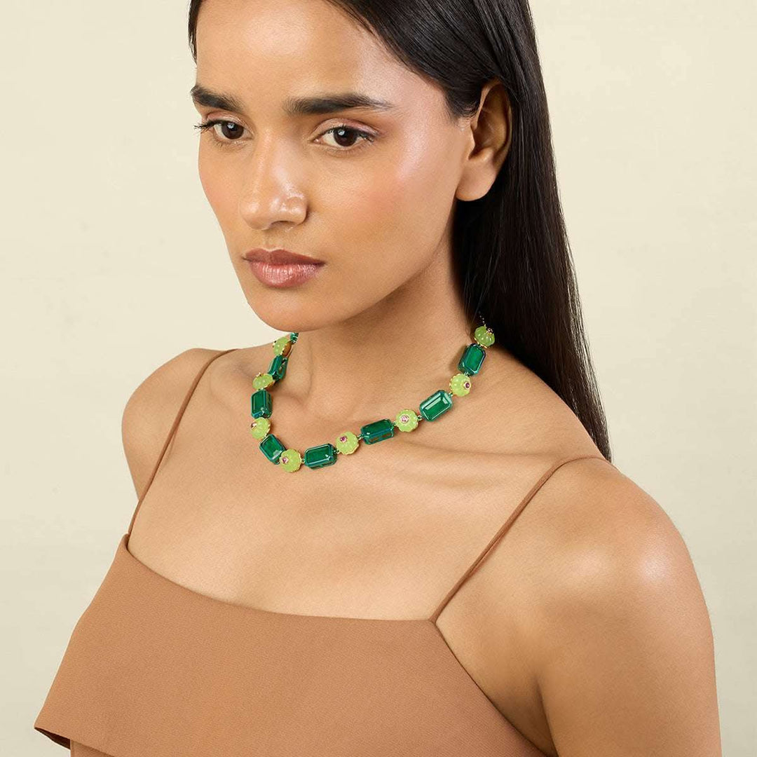 Verdant Bloom Statement Necklace