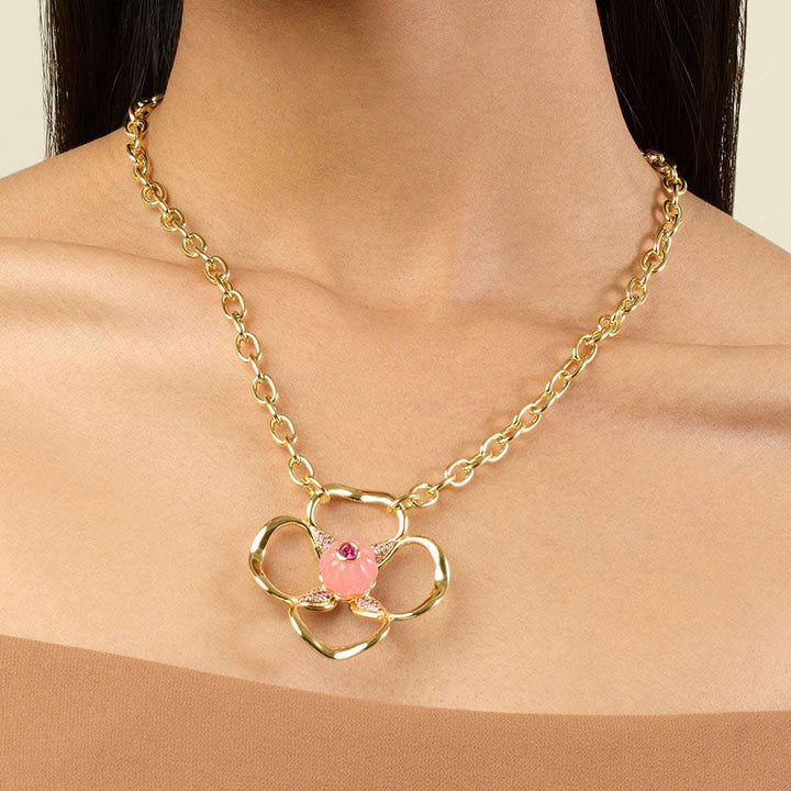 Rosé Glow Pendant Necklace