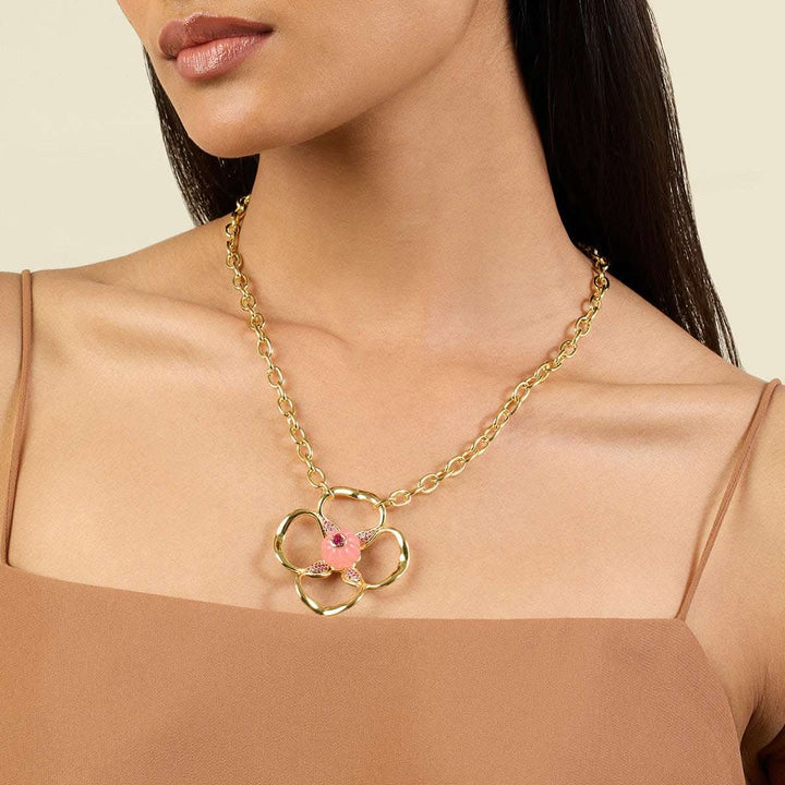 Rosé Glow Pendant Necklace