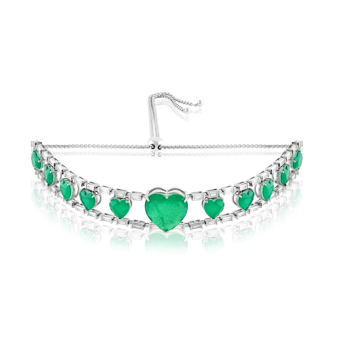 Emerald Heart Choker Necklace