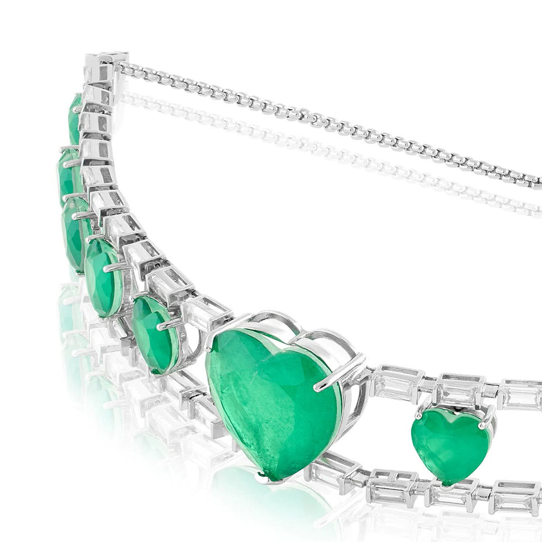 Emerald Heart Choker Necklace
