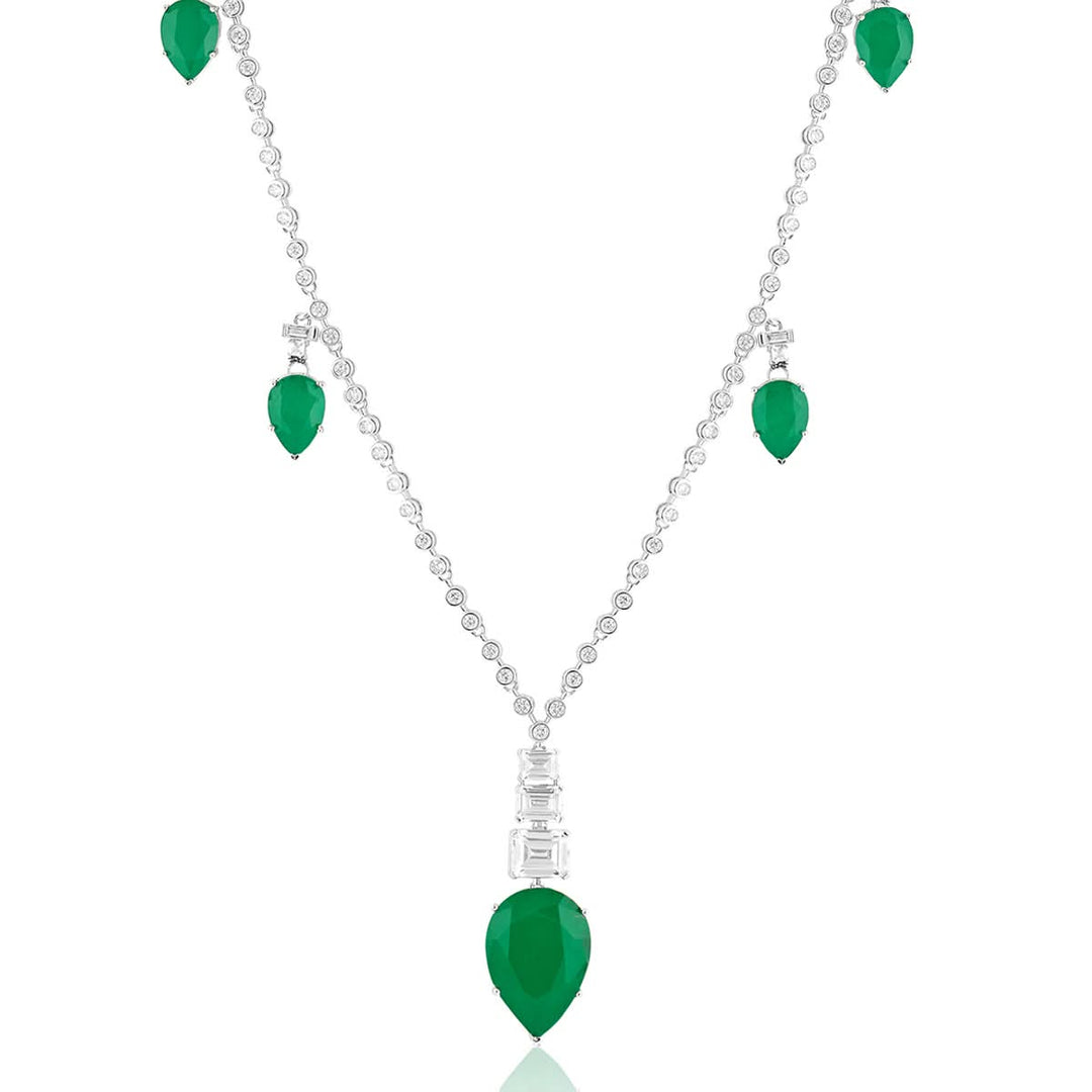 Emerald Radiance Long Necklace
