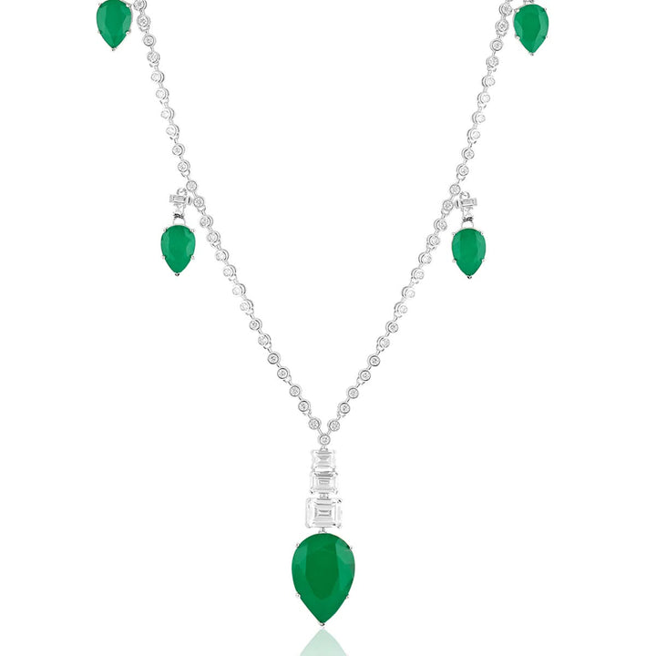 Emerald Radiance Long Necklace
