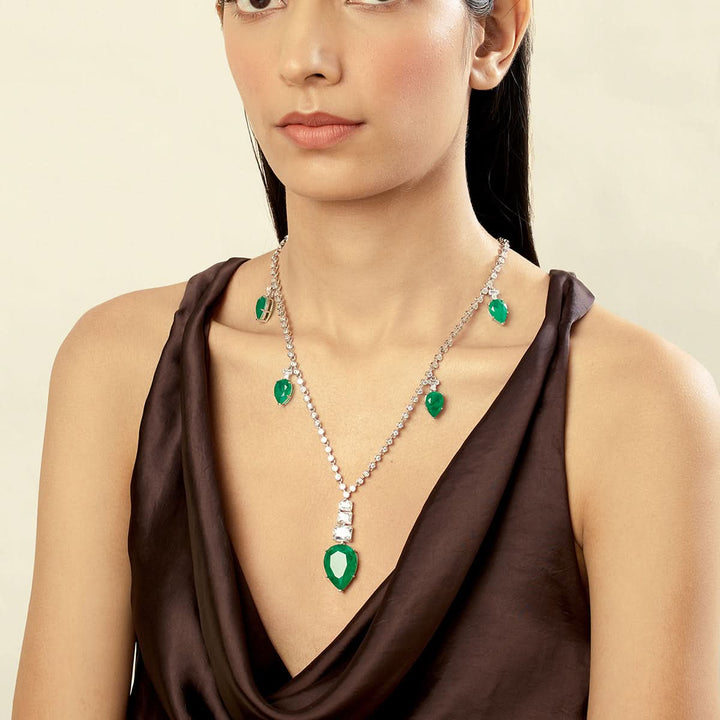 Emerald Radiance Long Necklace