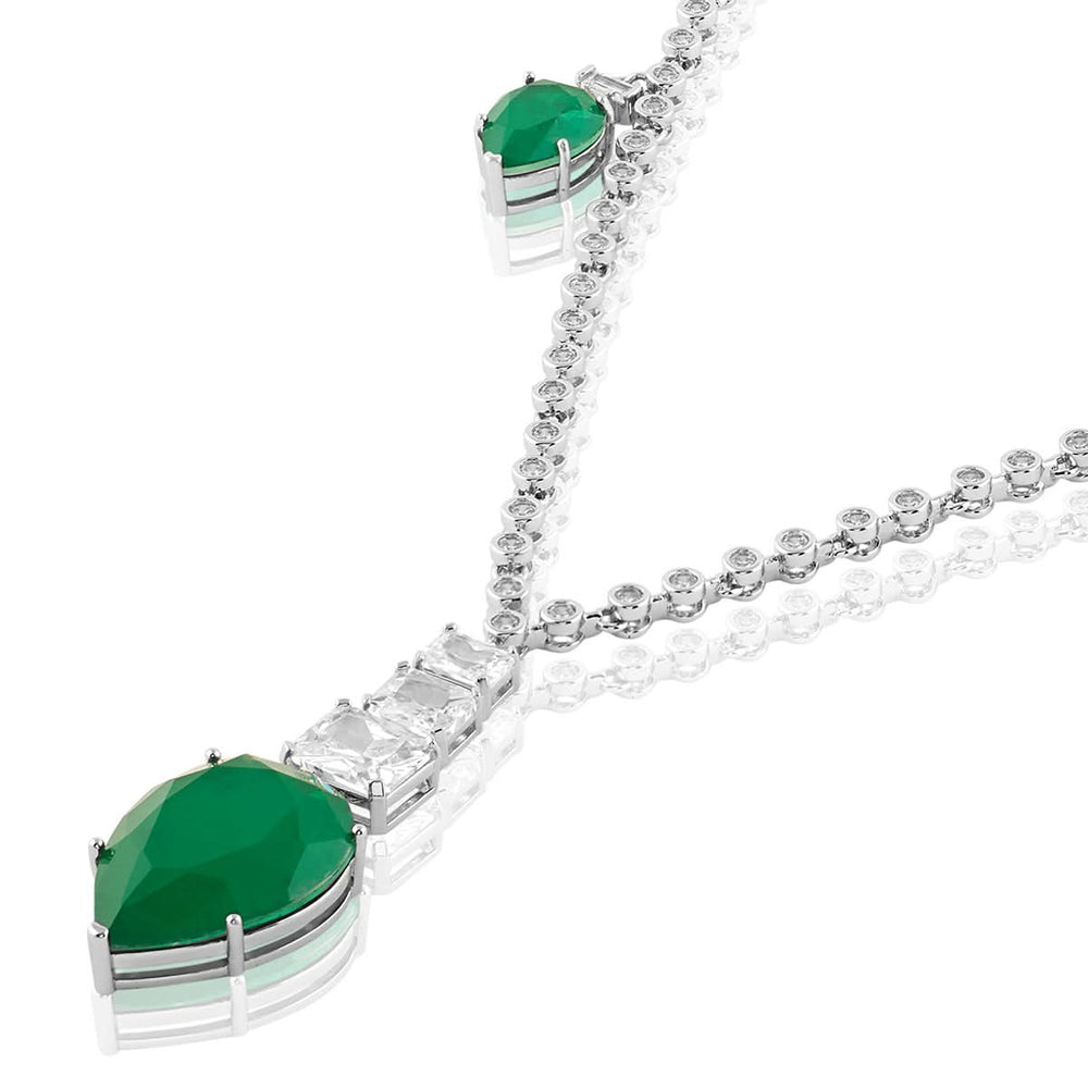 Emerald Radiance Long Necklace