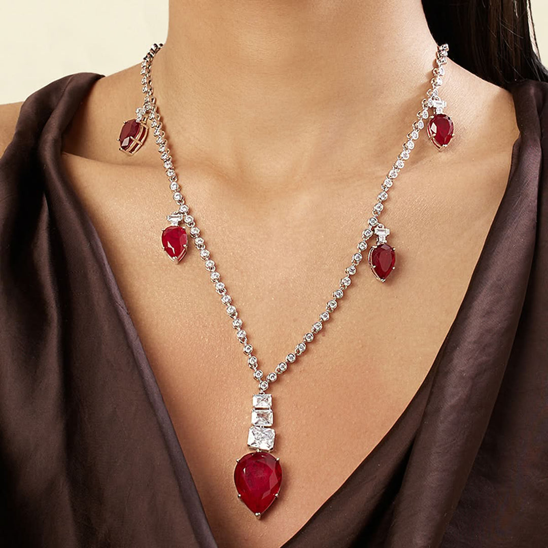 Ruby Radiance Long Necklace