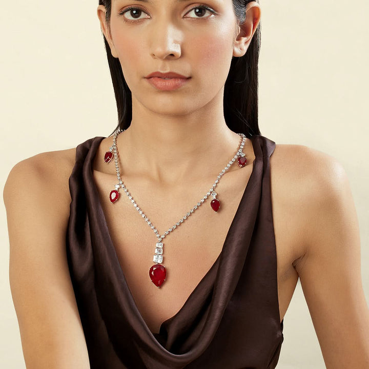 Ruby Radiance Long Necklace